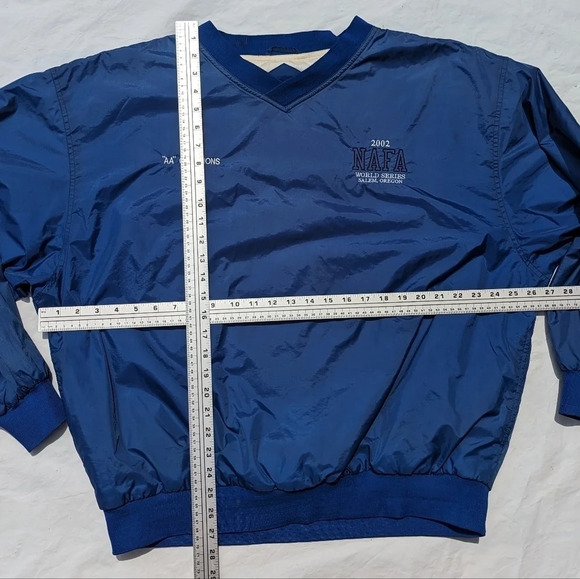 Vintage 2002 Y2K Baseball Blue Starter Warm Up V Neck Jacket - NAFA Men's  XL - Picture 2 of 5